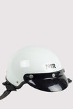 Vintage Half Shell Motorcycle Helmet - White